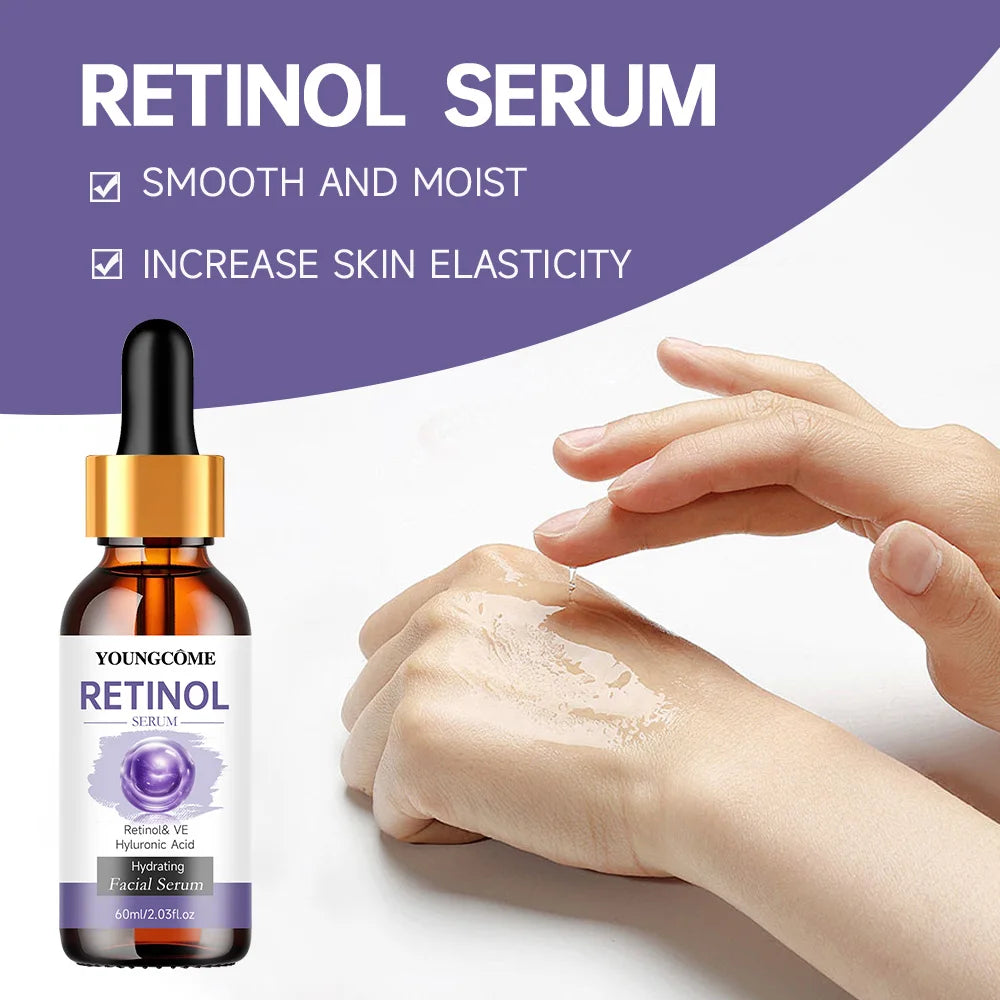 YOUNGCOME Retinol Serum with Hyaluronic Acid - Hydrating Anti Aging Serum for Deep Moisturizing 40/60ML Peaceful Pleasures Health and Wellness