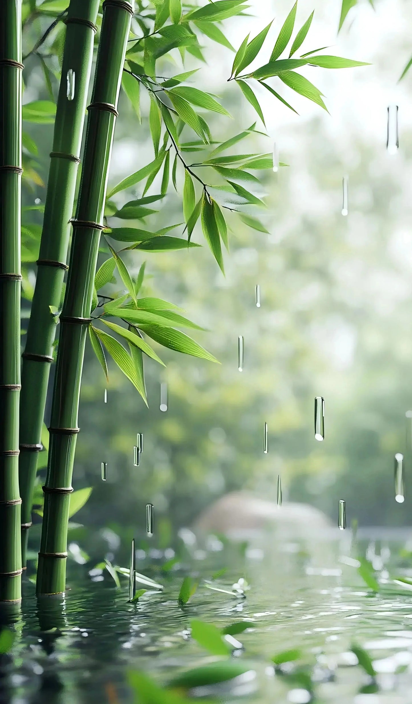 Bamboo Forest Flowers Scenery Canvas Wall Art | Home Décor