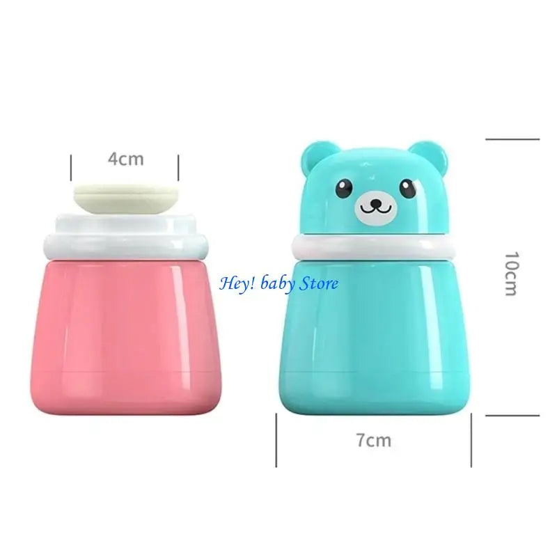 Bear-Shaped Baby Powder Puff Dispenser Box for Newborns