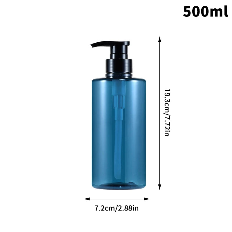 300/500ml Shampoo Hand Soap Dispenser Empty Pump Bottles Dispenser Lotion Dispenser Liquid Travel Containers Bath Accessory Peaceful Pleasures Health and Wellness 500ml Blue