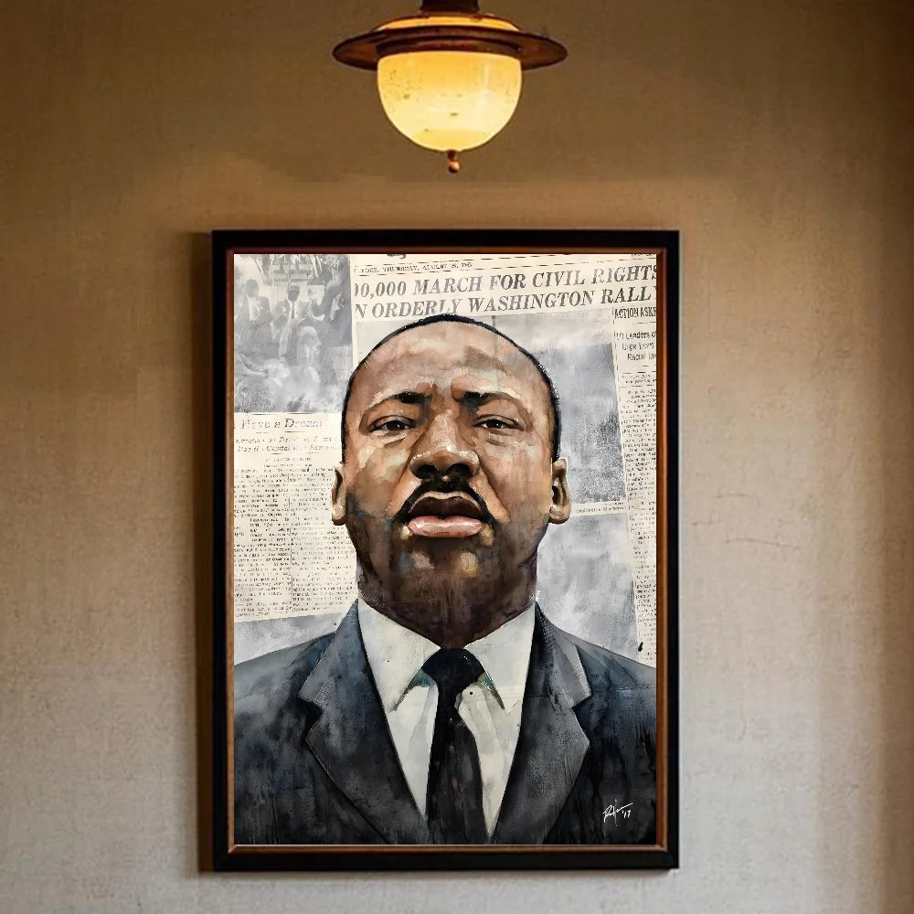 Martin Luther King Jr. HD Waterproof Wall Poster – PVC Decor Wall Art Poster Peaceful Pleasures Health and Wellness z2 15X20cmNoframe