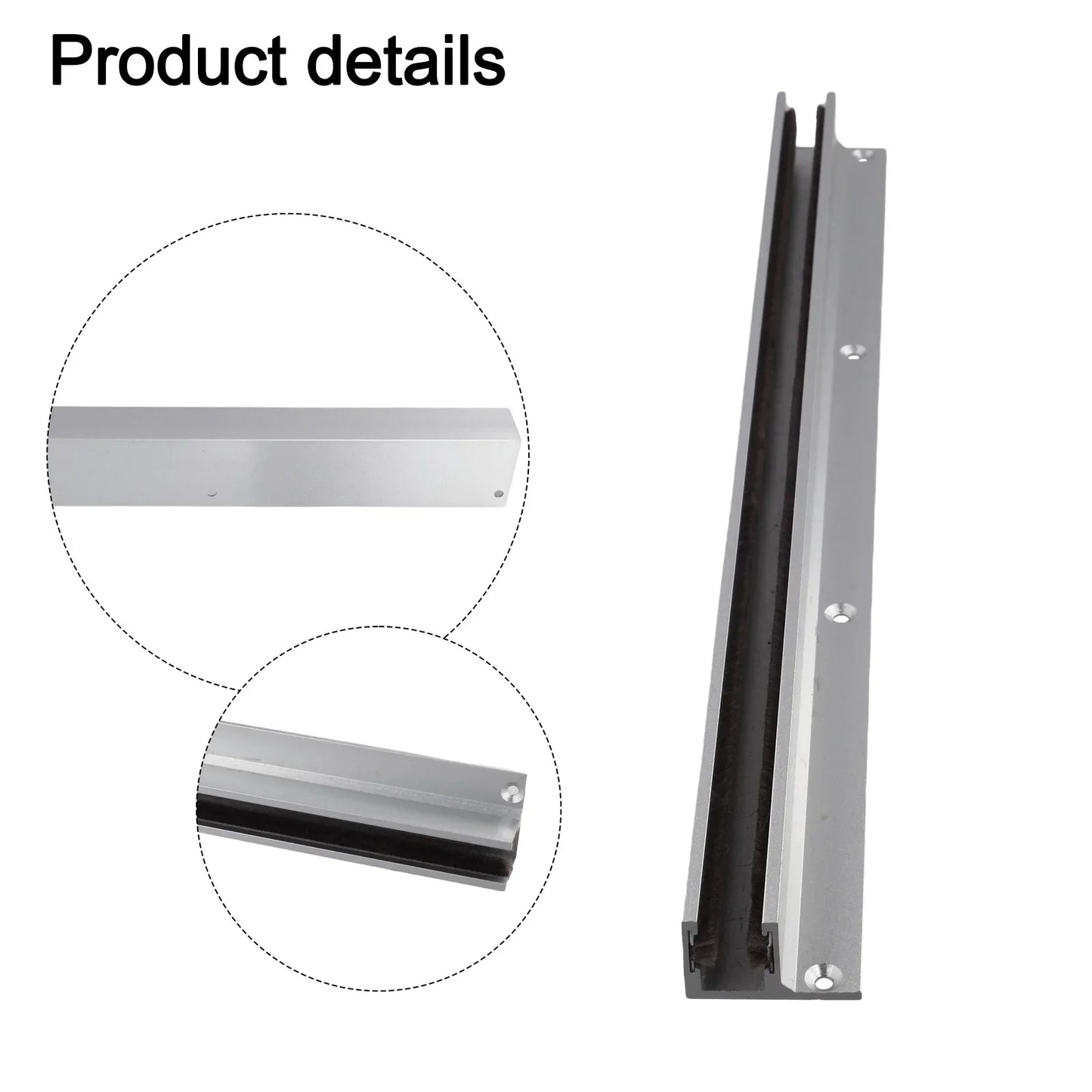 Glass Sliding Door Floor Guide Rail – Zinc Alloy, Quiet, 40cm
