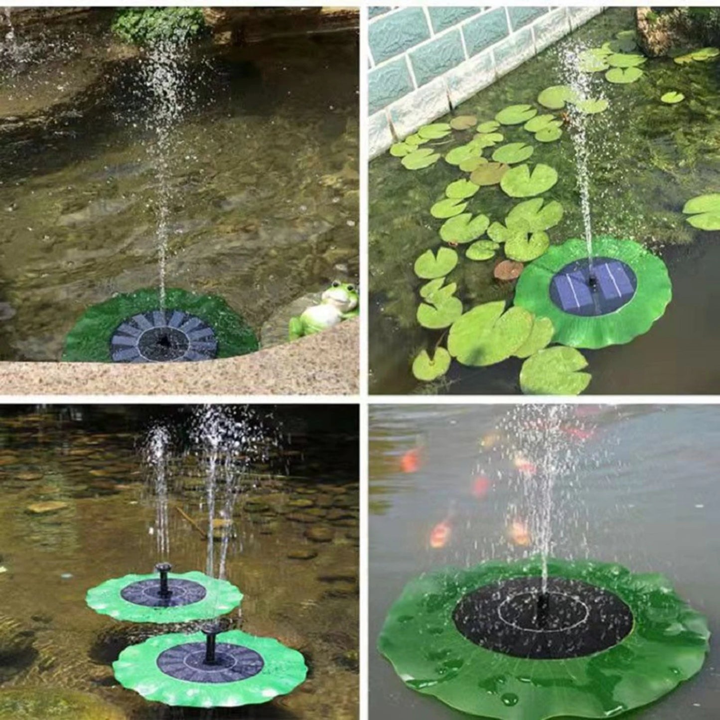 Lotus Solar Bird Bath Fountains with 6 Nozzles Solar Fountain Water Pump Easy Install for Garden Pond Pool Fish Tank and Outdoor Peaceful Pleasures Health and Wellness Green