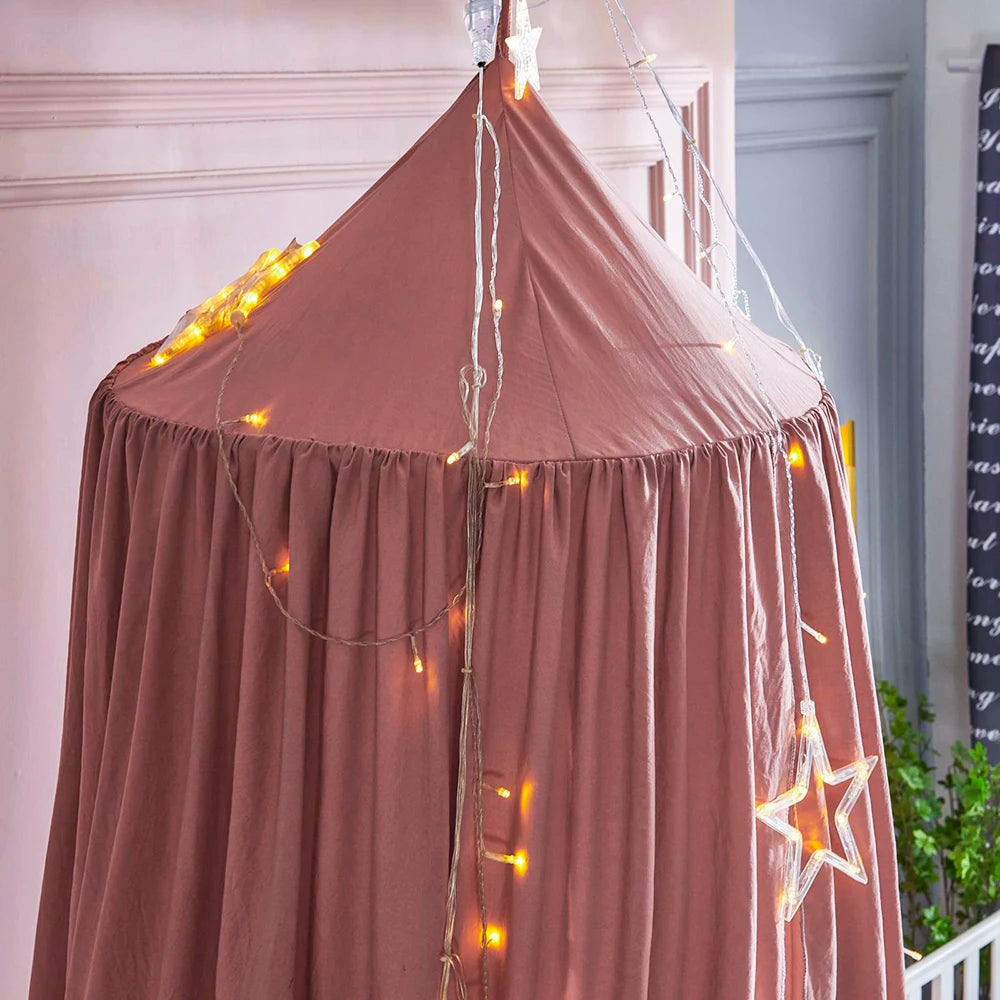 Battilo Kids Bed Mosquito Net Bed Canopy for Boys & Girls Room Bed Curtain for Child Crib Children Tent Hanging Round Play Tent Peaceful Pleasures Health and Wellness
