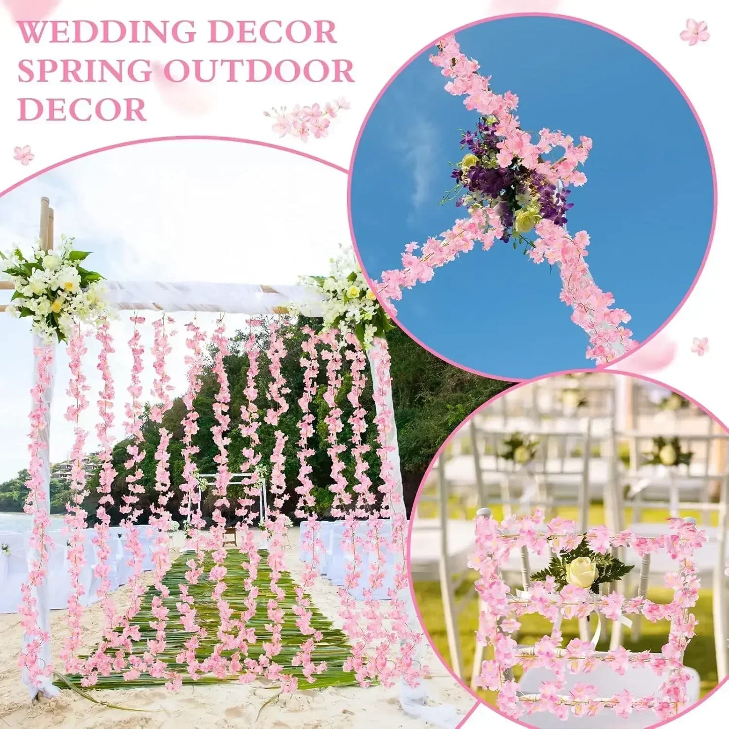 Artificial Cherry Blossom Garland 180cm | Wedding & Home Décor