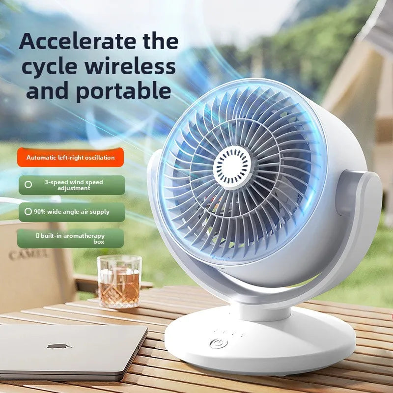 Desktop Air Circulator Fan – Portable Quiet Oscillating USB