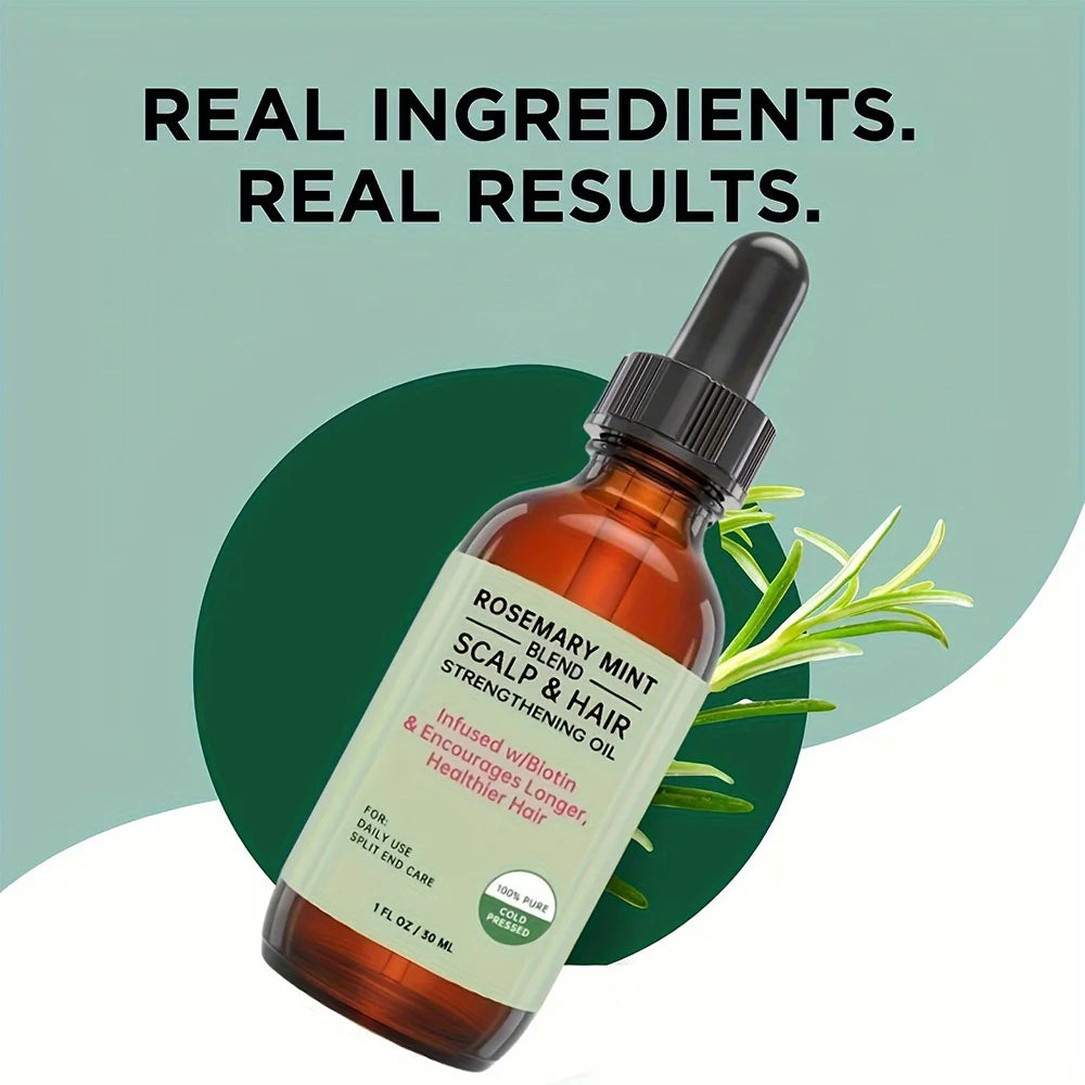 Rosemary Mint Hair Growth Oil Preventing Hair Dryness Split Moisturizing Gentle Nourishing Soft Glossy Organics Hair Care Oil Peaceful Pleasures Health and Wellness