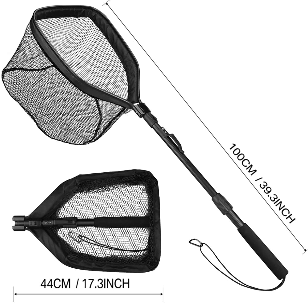 Telescoping Fishing Landing Net – Aluminum Alloy, Folds to 55cm