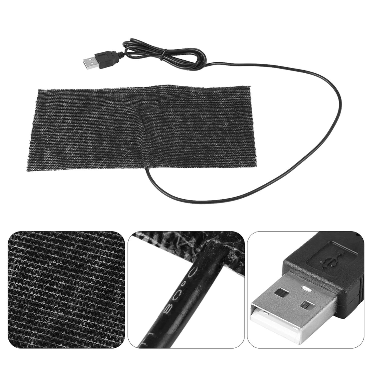 Black 5V USB Carbon Heating Mat 20*10cm Mouse Pad Warm Blanket Carbon Pad Peaceful Pleasures Health and Wellness