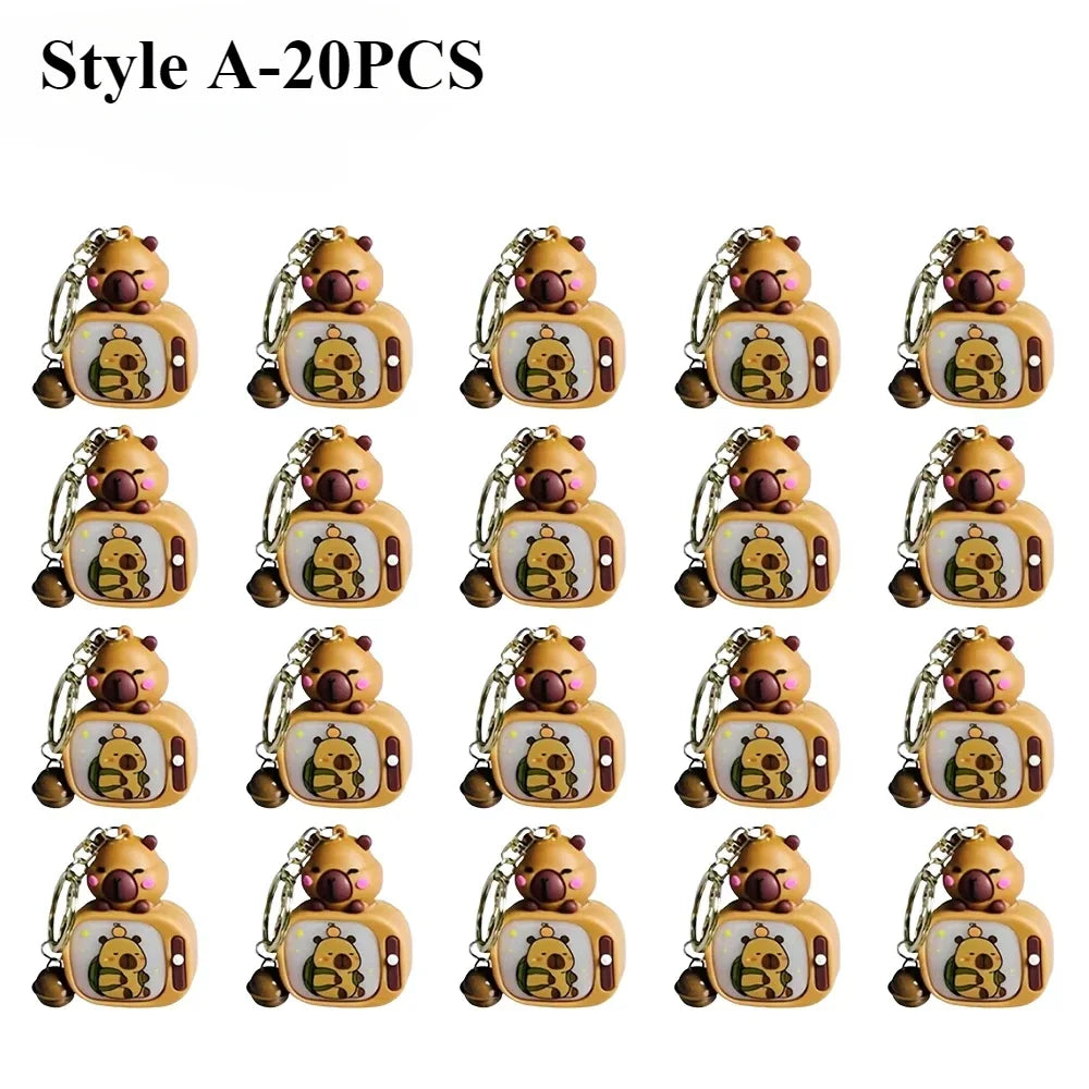 Light-Up Capybara Keychain | Silicone Glow Bag Charm Gift