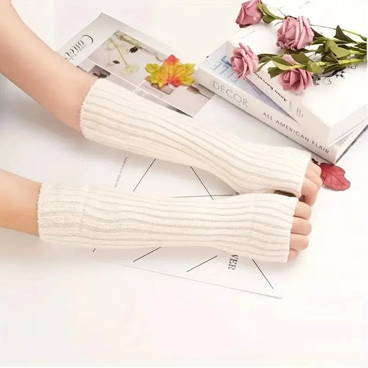 Women's Knitted Fingerless Gloves | Punk Arm Warmers Fingerless Gloves Peaceful Pleasures Health and Wellness
