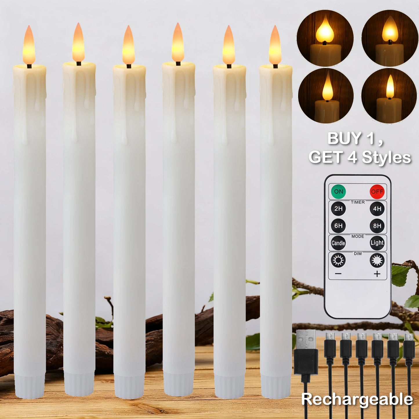 Flameless LED Taper Candles with Remote & Timer | Flickering