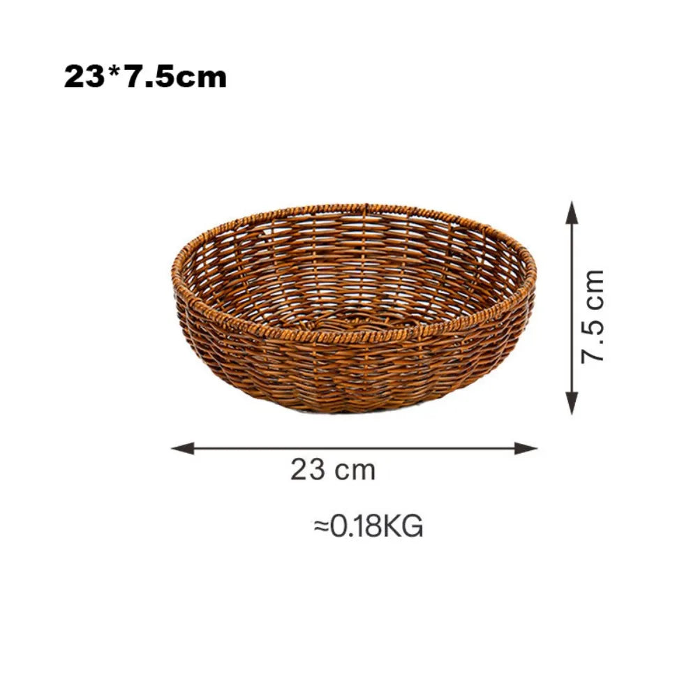 Imitation Rattan Woven Storage Basket | Fruit & Snack Tray