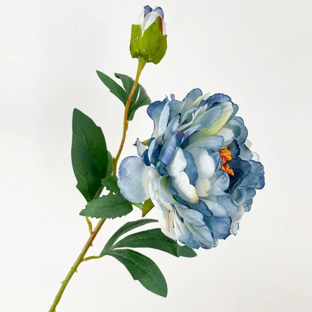 Silk Peony Artificial Flower Branch 68cm | 2 Heads Real Touch