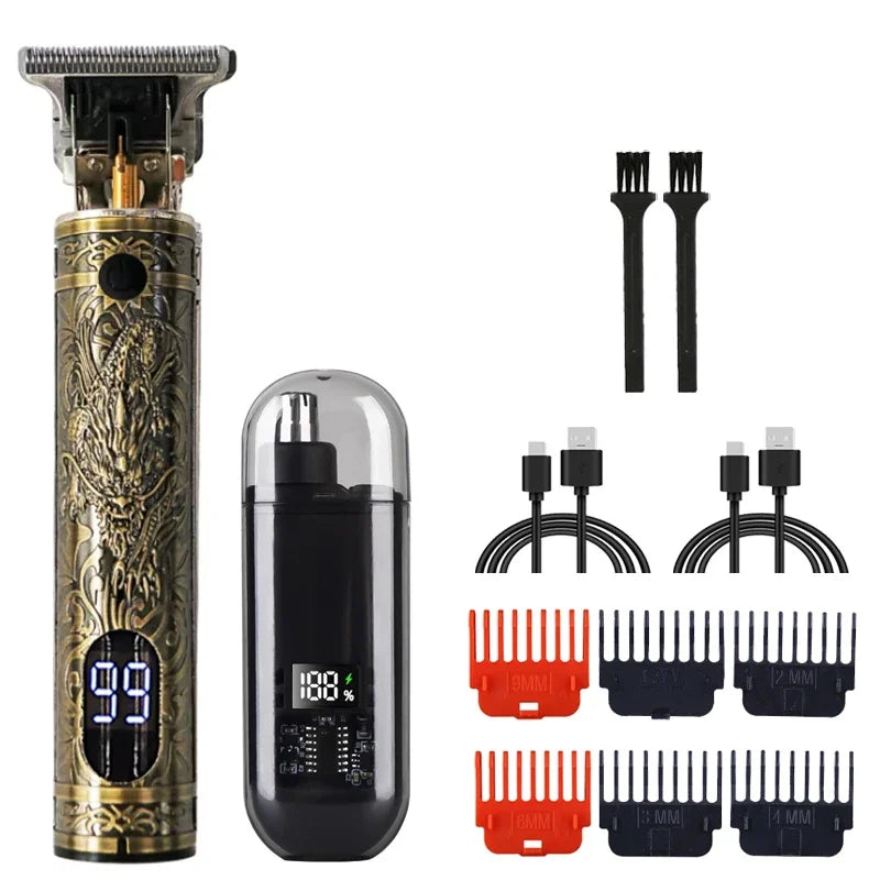 XMSJ T9 Electric Hair & Nose Trimmer for Men – USB Rechargeable
