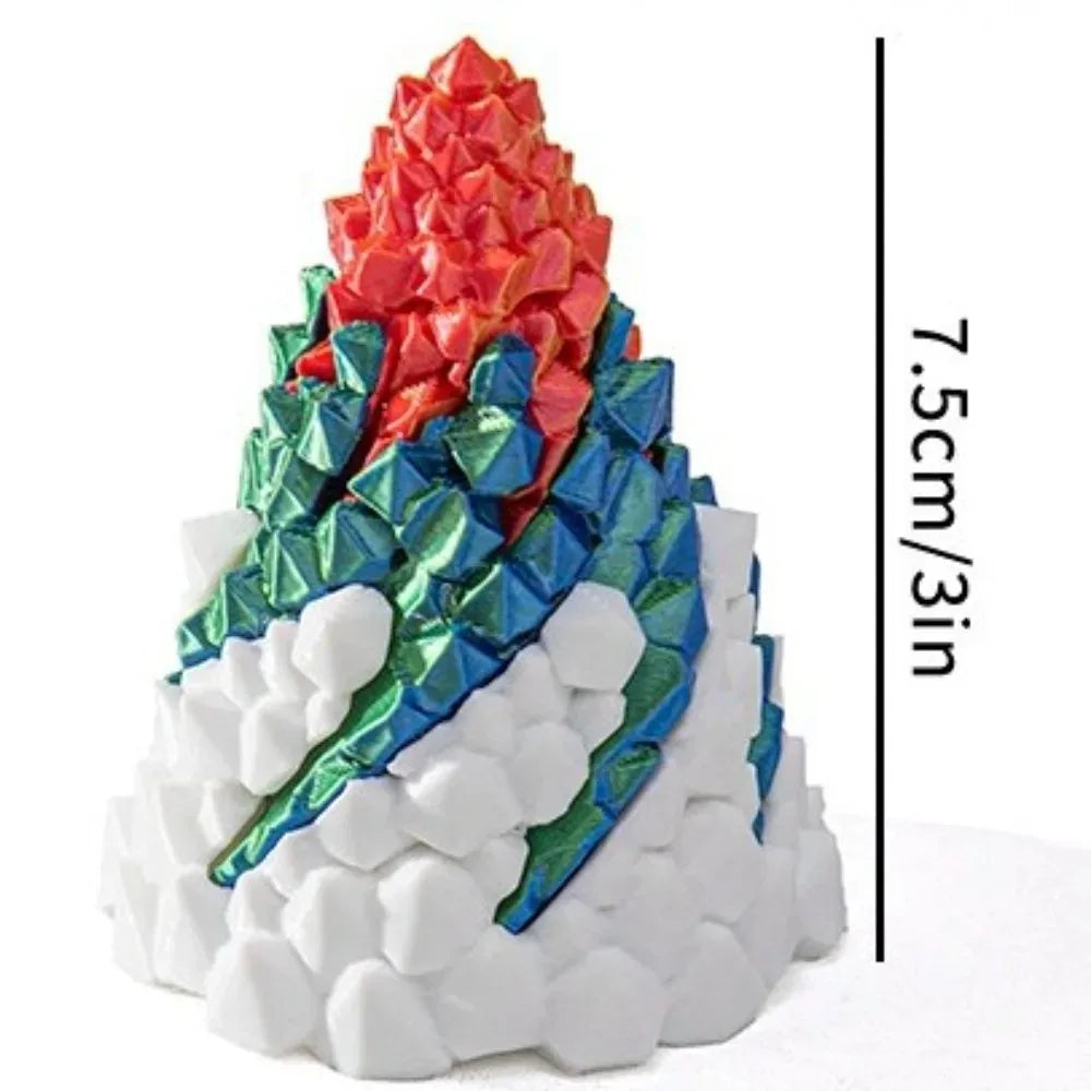 3D Printed Crystal Spiral Cone Figurine | Desk Decor & Fidget Toy