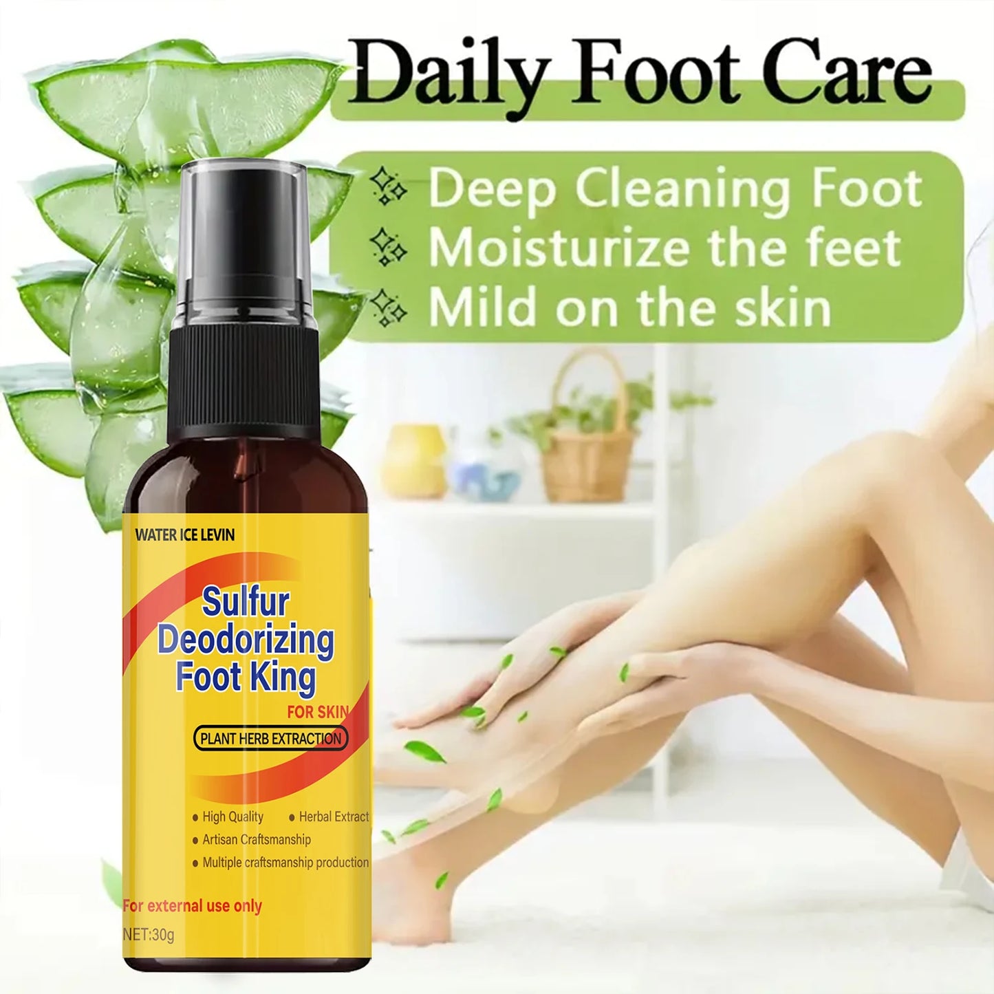 Sulfur Deodorizing Foot Spray – Herbal Odor Control & Moisturizer