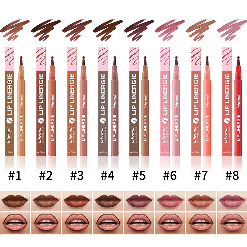 Lip Lingerie Long Lasting Waterproof Lip Liner Stain 8 Colors Transfer Proof Smudge Resistant Color No Bleed Formula Cosmetics Peaceful Pleasures Health and Wellness