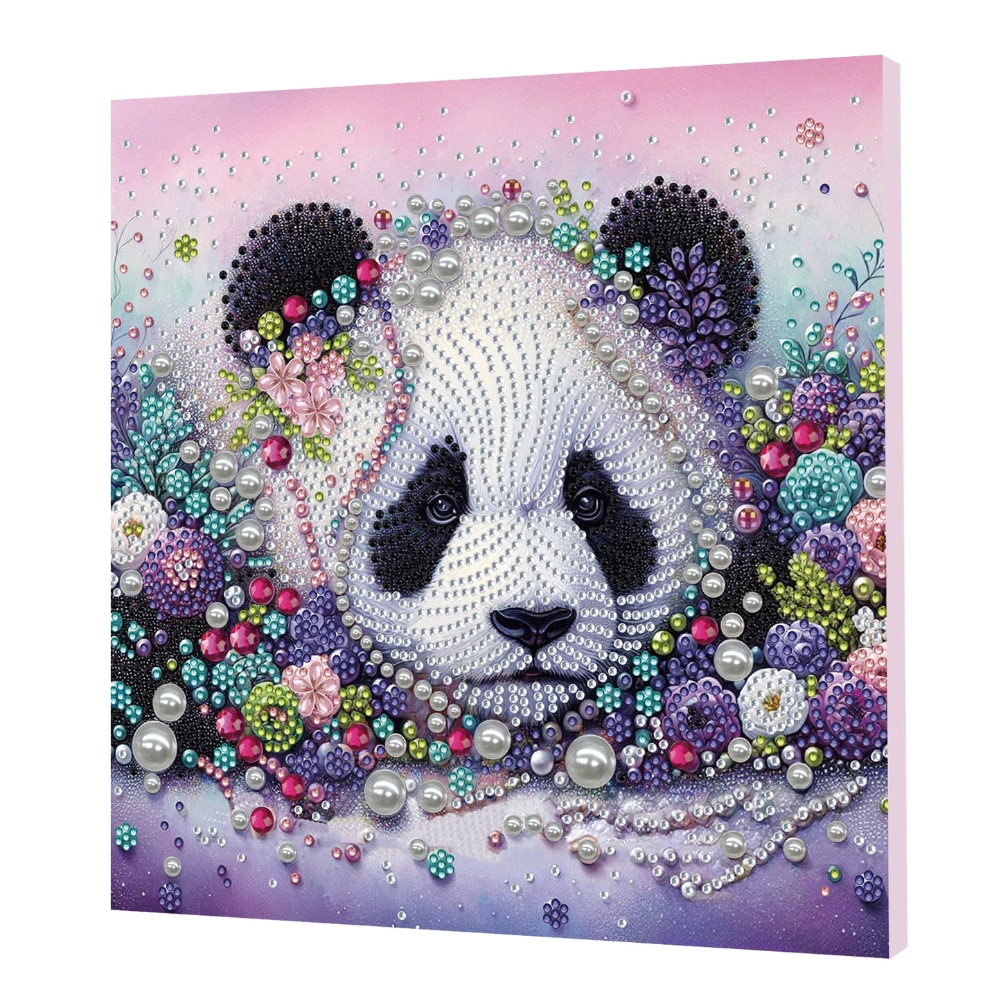 Pearl Gem Diamond Art Painting Kit with Frame 9.84x9.84in DIY Art Craft Pearl Diamond Painting for Adults Home Wall Decor Peaceful Pleasures Health and Wellness Panda