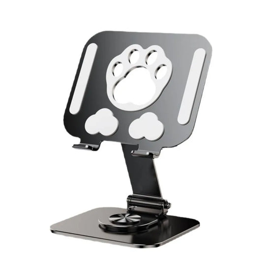 Durable Cat Paw Tablet Stand 360° Rotation Adjustable Tablet Holder Metal Multi Angle Tablet Phone Bracket Tablet/Phone Peaceful Pleasures Health and Wellness Black