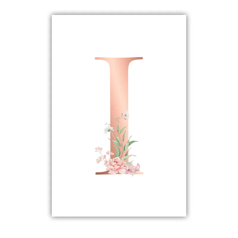 Custom Name Nursery Wall Art,pink Aesthetic wildflowers Canvas Painting, Nordic Poster Print for Baby, Toddler Kids Room Decor Peaceful Pleasures Health and Wellness