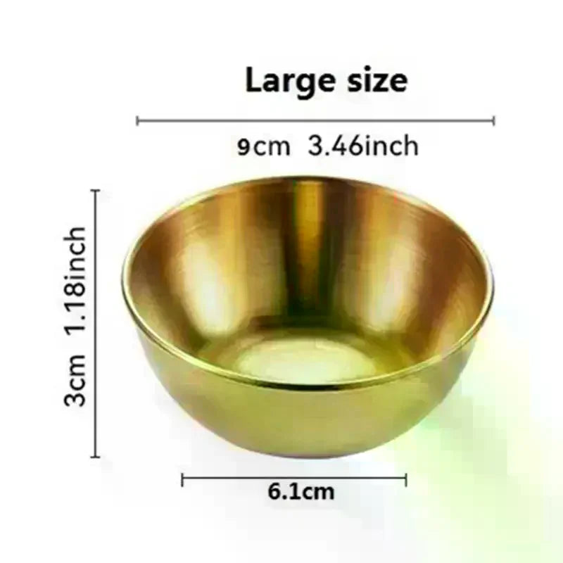 Stainless Steel Golden Sauce Dish | Condiment Serving Plate