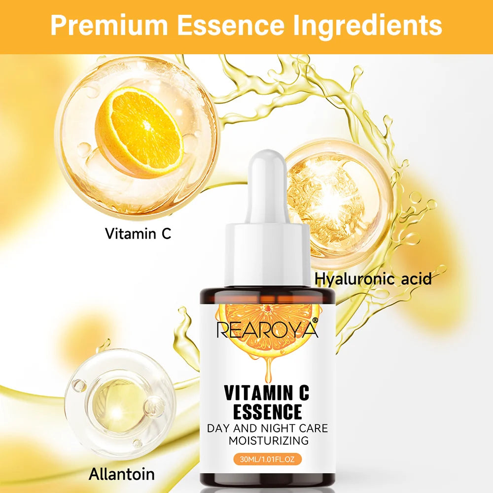 Vitamin C Face Essence Lifting Firming Fade Fine Lines Whitening Brighten Moisturizing Nourish Day and Night Cream Skin Care Peaceful Pleasures Health and Wellness