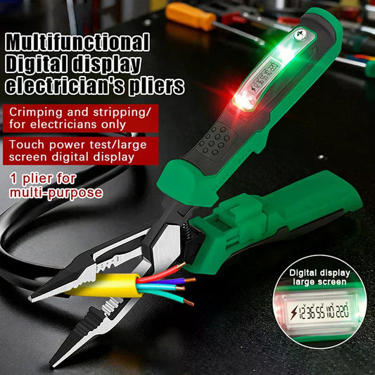 Multifunctional Wire Stripper Pliers with Digital Voltage Tester Electrician Pliers Peaceful Pleasures Health and Wellness