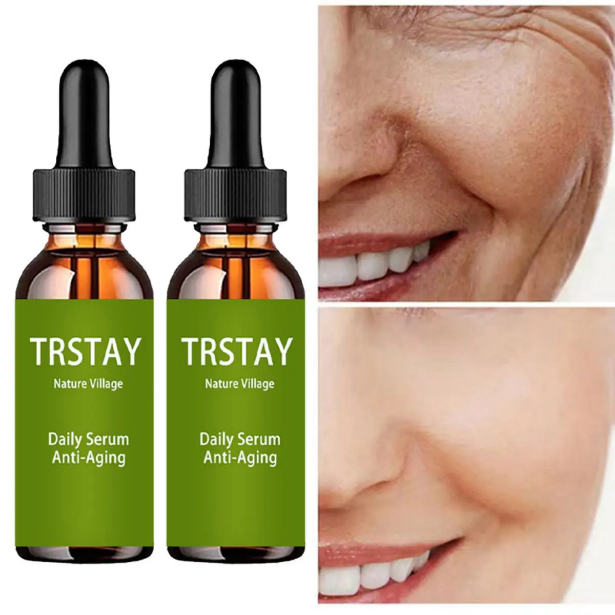 Instant Wrinkle Face Serum Lifting Firming Fade Remover Fine Lines Anti-Aging Essence Whitening Brighten Nourish Skin Care Peaceful Pleasures Health and Wellness