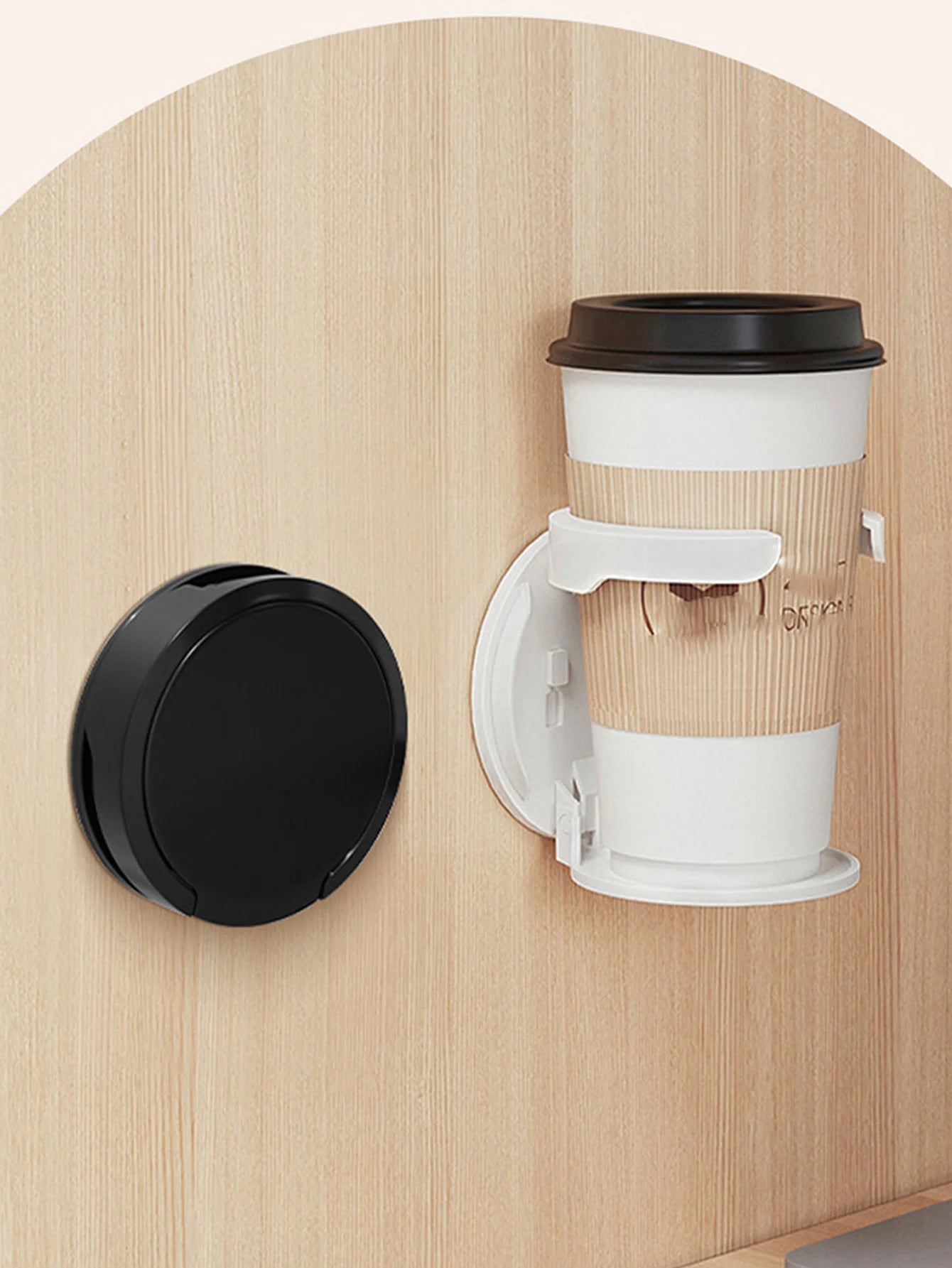 1Pcs No Punching Folding Cup Holder Office Desk Cabinet Door Coffee Storage Rack Home Dormitory Wall Mounted Cup Holder Peaceful Pleasures Health and Wellness