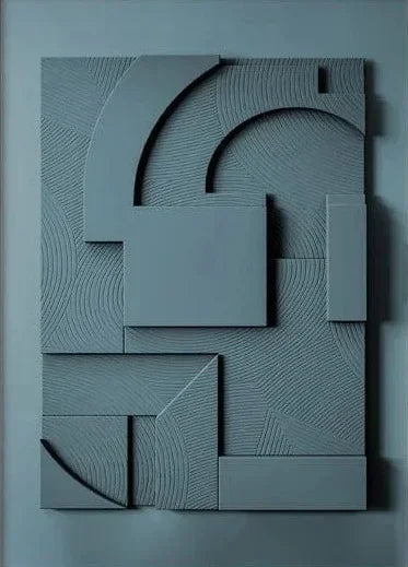 Nordic 3D Geometric Abstract Canvas Wall Art | Minimalist Print