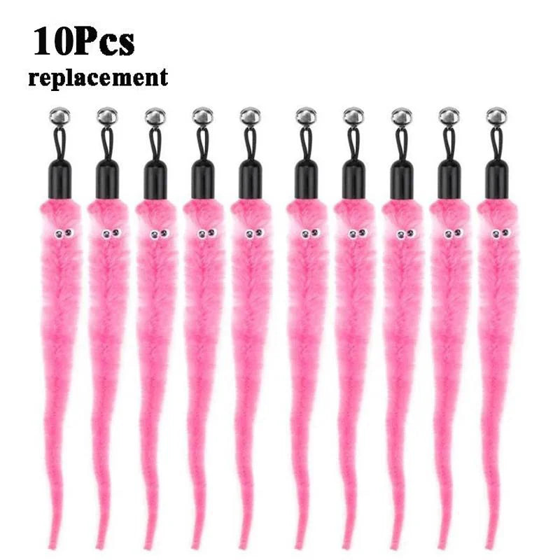 Plush Worm Cat Toy Replacement Heads | Cat Wand Accessories
