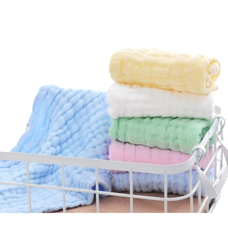 5-Pack Cotton Gauze Baby Towels | Soft Newborn Wash Cloths