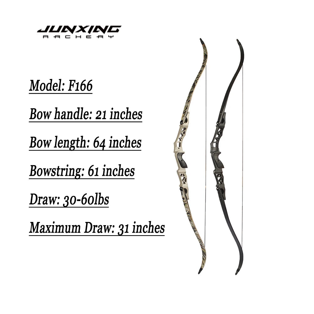 JUNXING F166 Recurve Bow Riser 30-60lbs Archery Hunting Shooting