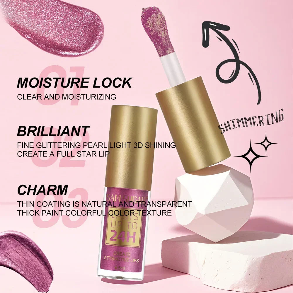 SAM SUGAR Chameleon Lip Gloss – 6 Shades Pearl Shine Waterproof