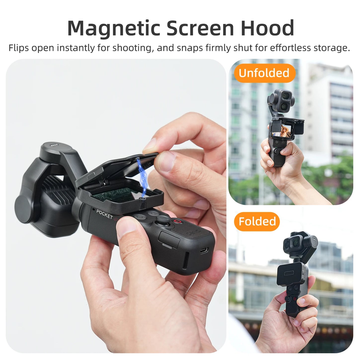 Magnetic Screen Hood for DJI Pocket 4 Pro/4/3 Anti-Glare Cover