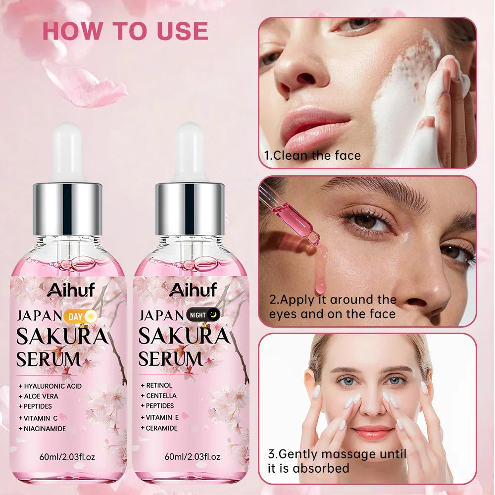 Sakura Day & Night Face Serum Set – Niacinamide & Vitamin C