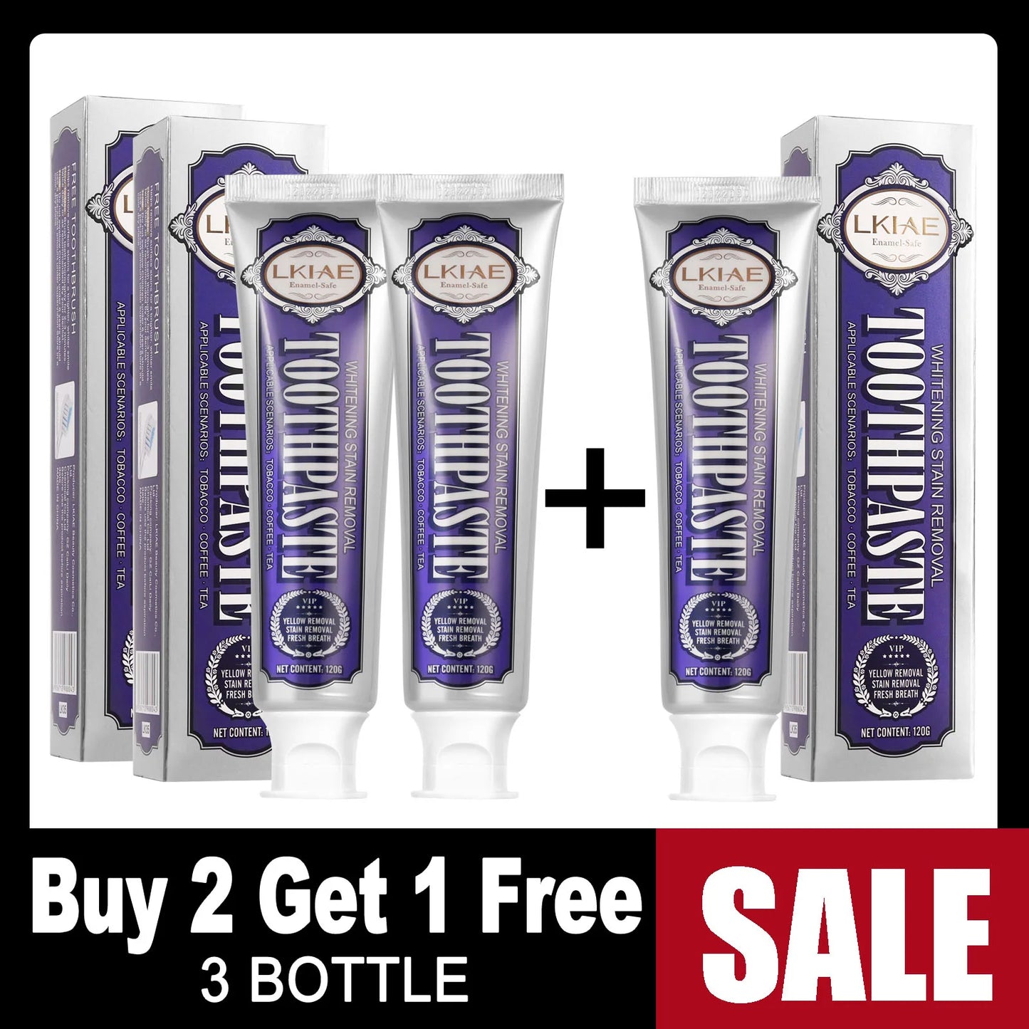 LKIAE Whitening Toothpaste | Stain Removal & Fresh Breath Mint