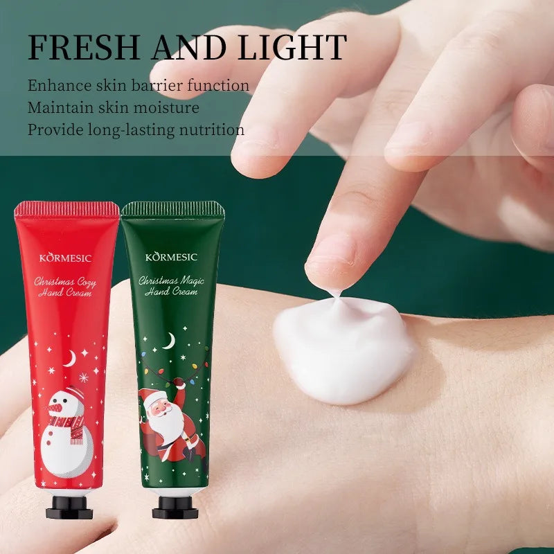 2PCS/Set Christmas Hand Cream Sets Moisturizing Refreshing Handcream Nourishing Beauty Hands Creams Skin Care Products Peaceful Pleasures Health and Wellness