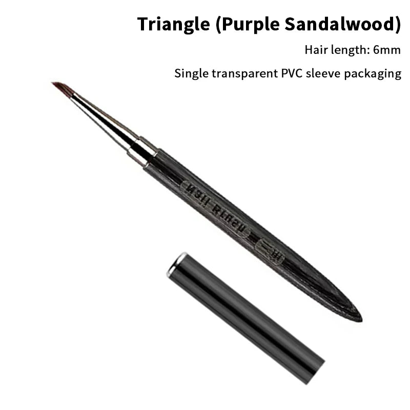 Acrylic Nail Art Liner Brush Grid Stripes Wood Handle Triangular Petal Nail Brush Flower Painting Drawing Pen DIY Manicure Tool Peaceful Pleasures Health and Wellness A2