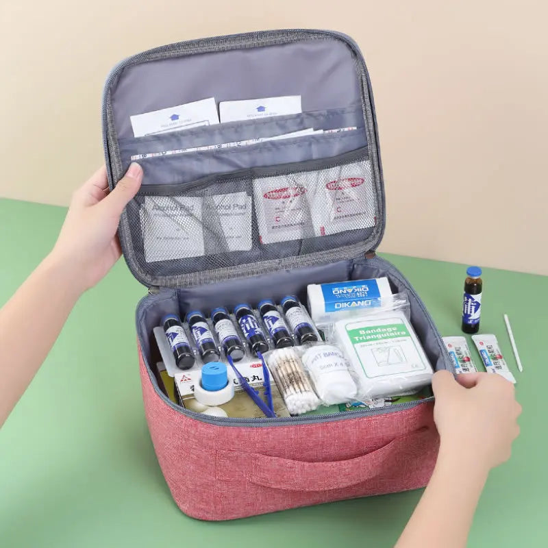 Home First Aid Kit Large Capacity Empty Medicine Storage Bag Portable Travel Medicine Box Survival Bag Emergency Bag For Car Peaceful Pleasures Health and Wellness