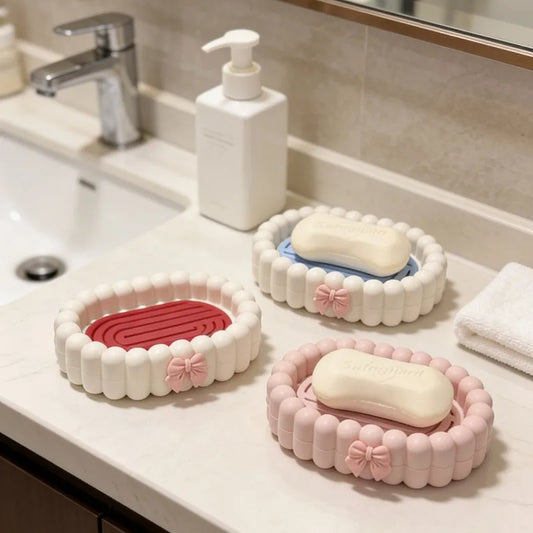 Double Layer Soap Dish with Drainage & Anti-Slip Base Soap Dish Holder Peaceful Pleasures Health and Wellness