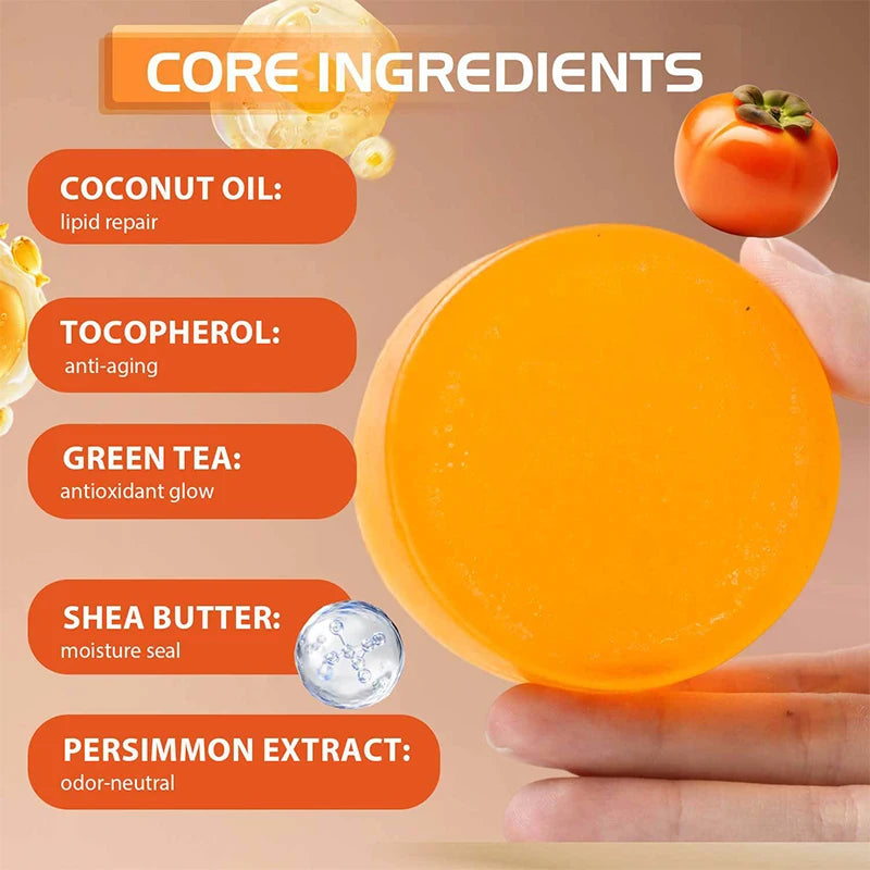Japanese Persimmon Soap Brand Natural Gentle Cleansing Body Deodorant Soap Suitable For All Skin Types Moisturizing Cleans Soap Peaceful Pleasures Health and Wellness