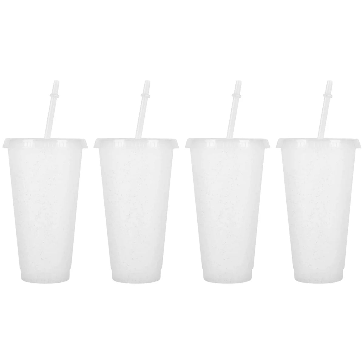 2/4Pcs Reusable Plastic Cup, 710ml Drinkware Tumblers, Coloured Acrylic Cups Tumblers with Lids and Straws, Plastic Bulk Cup Peaceful Pleasures Health and Wellness 4pcs white