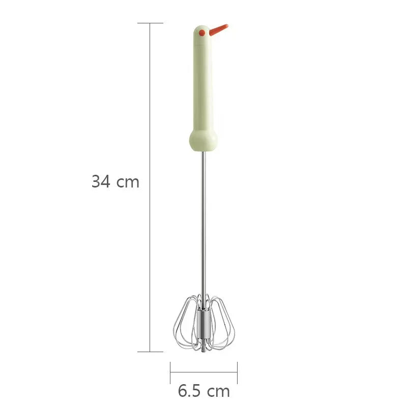 Semi-Automatic Egg Beater | Stainless Steel Manual Whisk Manual Egg Beater Peaceful Pleasures Health and Wellness green