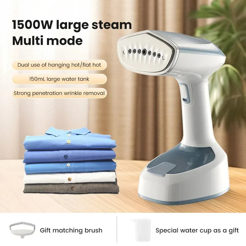 1500W Foldable Electric Handheld Fast-Heat Garment Steamer Steam Iron for Household Travel Fabric Care Peaceful Pleasures Health and Wellness