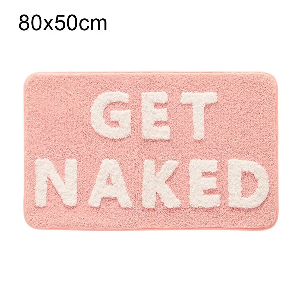 Pink Get Naked Bath Mat | Non-Slip, Soft & Absorbent Rug