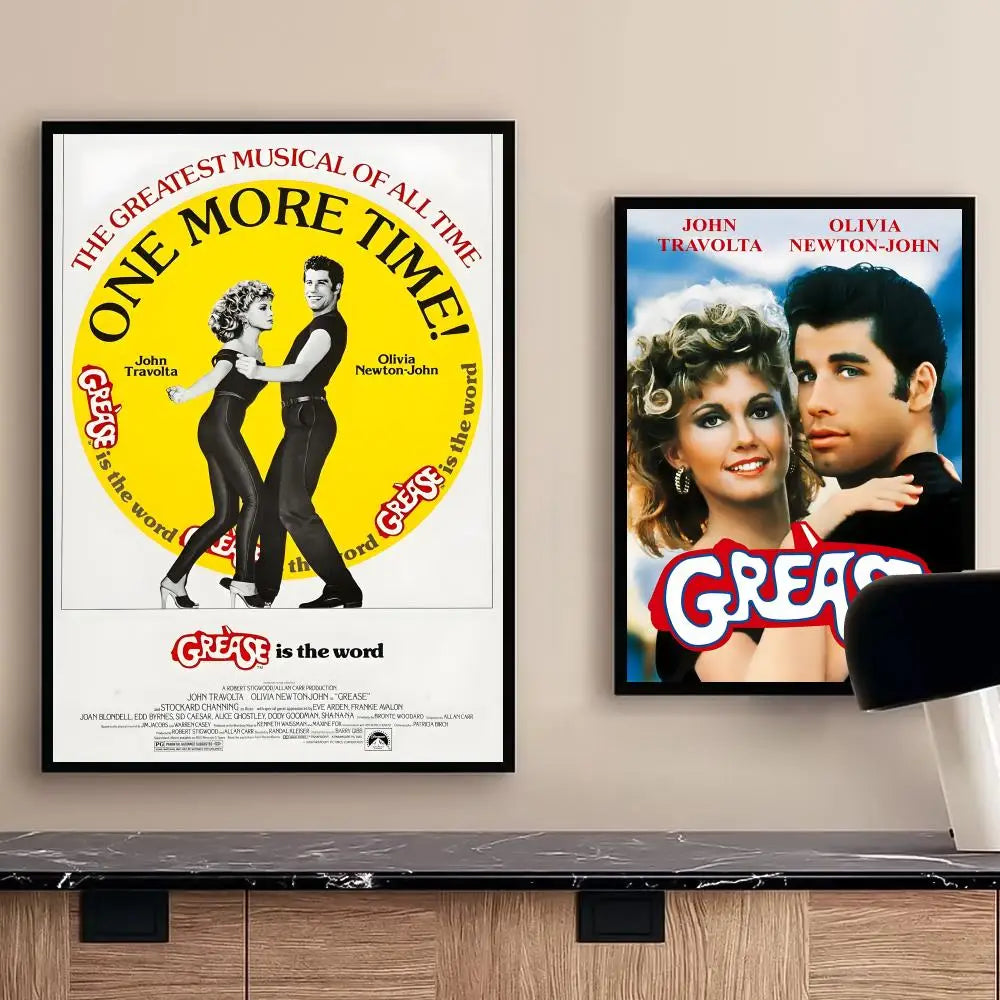 Grease Vintage Movie Poster – Self-Adhesive Waterproof Wall Art Movie Wall Poster Peaceful Pleasures Health and Wellness