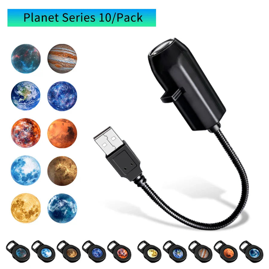 USB Projection Night Light – Planet, Halloween & Christmas Lamp