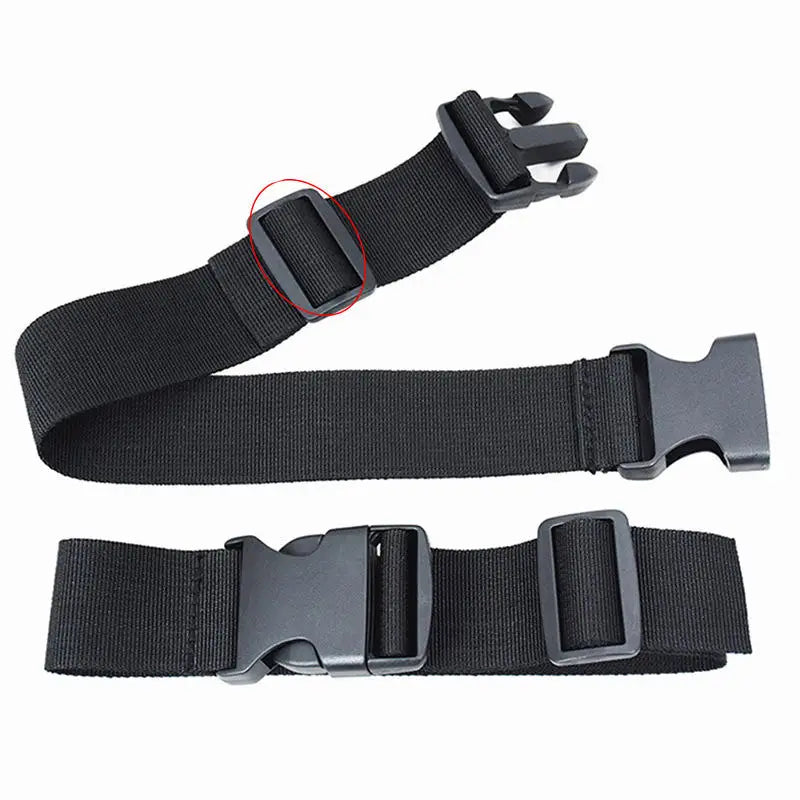 2pcs Black Webbing 5.0cm Wide Non Elastic Buckle Strap Adjustable Fixed Multifunctional Plastic Buckle Strap Storage Peaceful Pleasures Health and Wellness